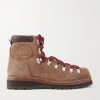 Alpine Leather-Trimmed Tumbled-Suede Lace-Up Boots Alpine Leather-Trimmed Tumbled-Suede Lace-Up Boots