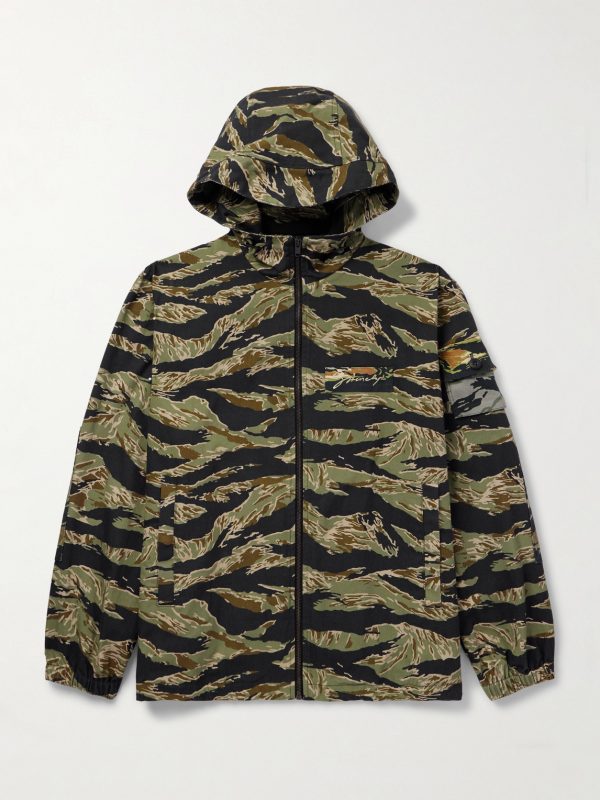 Camouflage-Print Cotton-Canvas Hooded Jacket