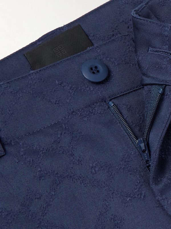 Straight-Leg Cotton-Twill Jacquard Cargo Trousers - E1 Straight-Leg Cotton-Twill Jacquard Cargo Trousers - E1