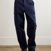 Straight-Leg Cotton-Twill Jacquard Cargo Trousers - FR Straight-Leg Cotton-Twill Jacquard Cargo Trousers - FR