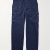 Straight-Leg Cotton-Twill Jacquard Cargo Trousers Straight-Leg Cotton-Twill Jacquard Cargo Trousers