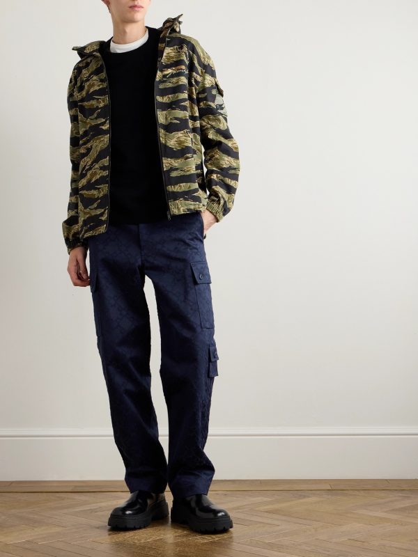 Straight-Leg Cotton-Twill Jacquard Cargo Trousers - OU Straight-Leg Cotton-Twill Jacquard Cargo Trousers - OU