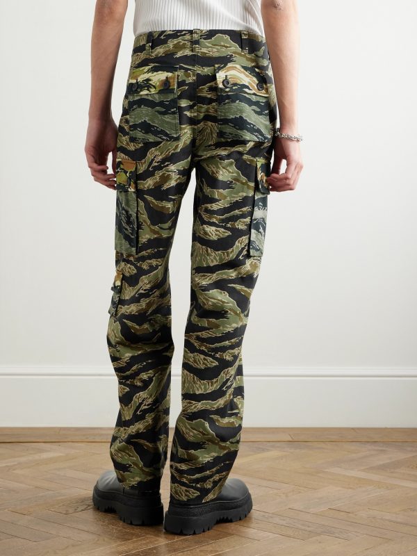 Wide-Leg Camouflage-Print Cotton-Canvas Cargo Trousers - BK Wide-Leg Camouflage-Print Cotton-Canvas Cargo Trousers - BK