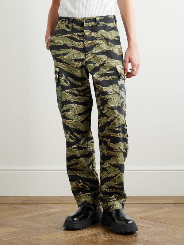 Wide-Leg Camouflage-Print Cotton-Canvas Cargo Trousers - FR Wide-Leg Camouflage-Print Cotton-Canvas Cargo Trousers - FR