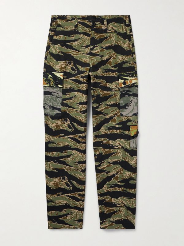 Wide-Leg Camouflage-Print Cotton-Canvas Cargo Trousers Wide-Leg Camouflage-Print Cotton-Canvas Cargo Trousers