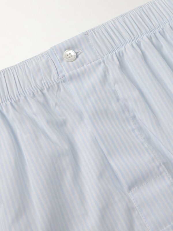 Striped Cotton-Poplin Boxer Shorts - CU Striped Cotton-Poplin Boxer Shorts - CU