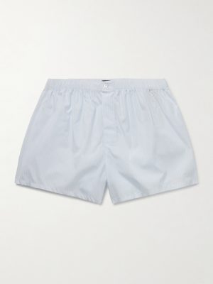 Striped Cotton-Poplin Boxer Shorts