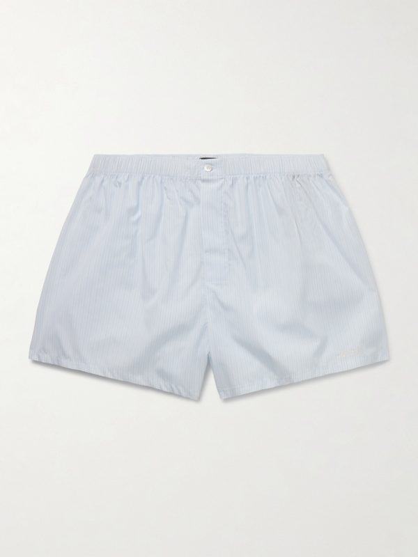 Striped Cotton-Poplin Boxer Shorts Striped Cotton-Poplin Boxer Shorts