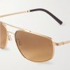 + Roger Federer R-14 Aviator-Style Gold-Tone Sunglasses - CU + Roger Federer R-14 Aviator-Style Gold-Tone Sunglasses - CU