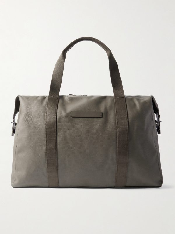 SoFo L Leather and Grosgrain-Trimmed Canvas Weekend Bag SoFo L Leather and Grosgrain-Trimmed Canvas Weekend Bag