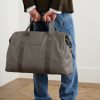 SoFo L Leather and Grosgrain-Trimmed Canvas Weekend Bag - OU SoFo L Leather and Grosgrain-Trimmed Canvas Weekend Bag - OU
