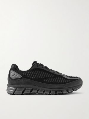GEL-QUANTUM 360 1 AMP Suede and Rubber-Trimmed Mesh Sneakers GEL-QUANTUM 360 1 AMP Suede and Rubber-Trimmed Mesh Sneakers