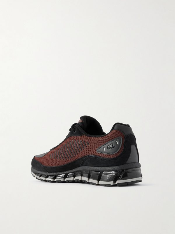 GEL-QUANTUM 360 1 AMP Suede and Rubber-Trimmed Mesh Sneakers - BK