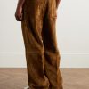 Geth Wide-Leg Panelled Suede Trousers - BK Geth Wide-Leg Panelled Suede Trousers - BK