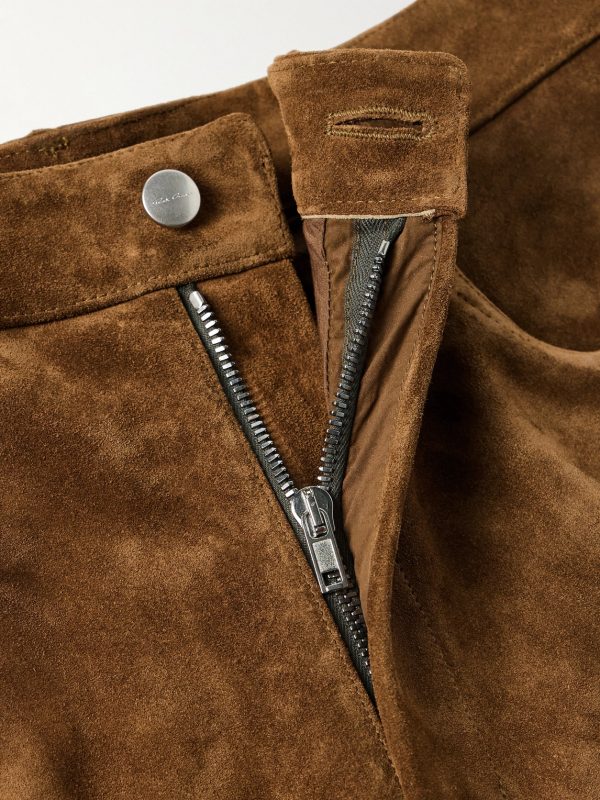 Geth Wide-Leg Panelled Suede Trousers - E1 Geth Wide-Leg Panelled Suede Trousers - E1