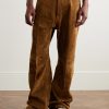 Geth Wide-Leg Panelled Suede Trousers - FR Geth Wide-Leg Panelled Suede Trousers - FR