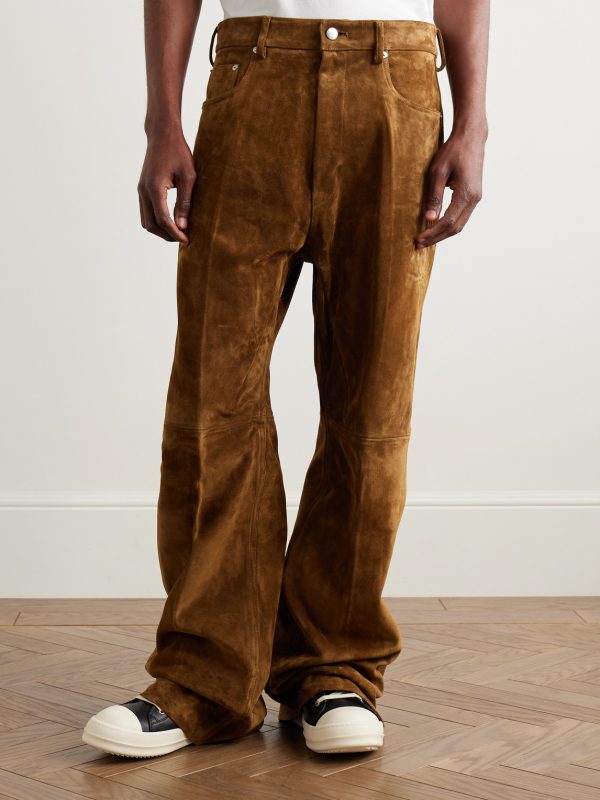 Geth Wide-Leg Panelled Suede Trousers - FR Geth Wide-Leg Panelled Suede Trousers - FR
