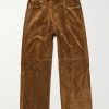 Geth Wide-Leg Panelled Suede Trousers Geth Wide-Leg Panelled Suede Trousers
