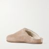 Shearling-Lined Suede Slippers - BK Shearling-Lined Suede Slippers - BK