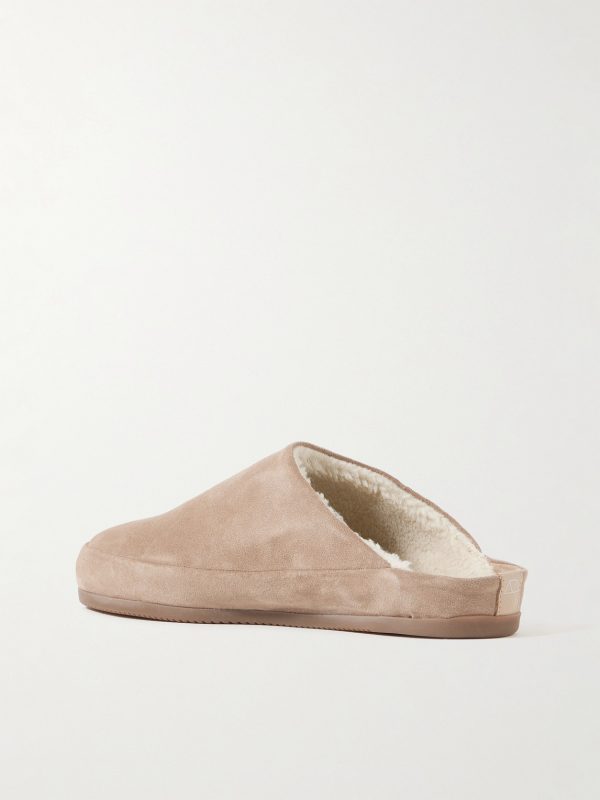 Shearling-Lined Suede Slippers - BK Shearling-Lined Suede Slippers - BK