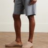 Shearling-Lined Suede Slippers - OU Shearling-Lined Suede Slippers - OU