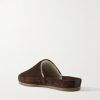 Fleece-Lined Suede Slippers - BK Fleece-Lined Suede Slippers - BK