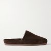 Fleece-Lined Suede Slippers Fleece-Lined Suede Slippers