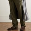 Fleece-Lined Suede Slippers - OU Fleece-Lined Suede Slippers - OU