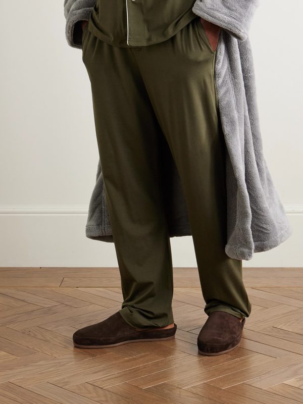 Fleece-Lined Suede Slippers - OU Fleece-Lined Suede Slippers - OU