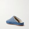 Suede-Trimmed Shearling-Lined Wool Slippers - BK Suede-Trimmed Shearling-Lined Wool Slippers - BK