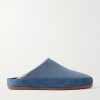 Suede-Trimmed Shearling-Lined Wool Slippers Suede-Trimmed Shearling-Lined Wool Slippers