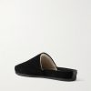 Shearling-Lined Suede Slippers - BK