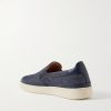 Leather-Trimmed Suede Slip-On Sneakers - BK