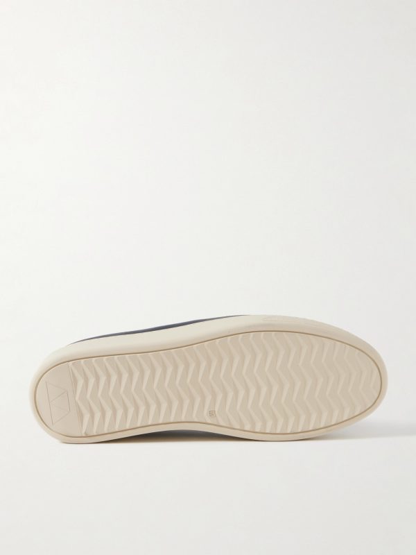Leather-Trimmed Suede Slip-On Sneakers - E1