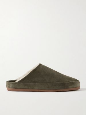 Shearling-Lined Suede Slippers Shearling-Lined Suede Slippers