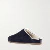 Shearling-Lined Suede Slippers - BK Shearling-Lined Suede Slippers - BK