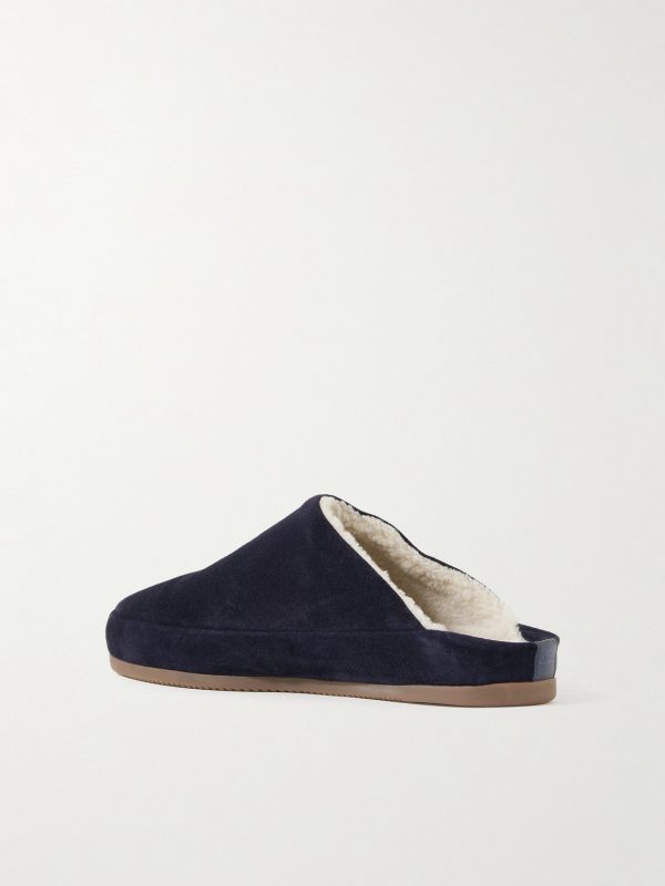 Shearling-Lined Suede Slippers - BK Shearling-Lined Suede Slippers - BK