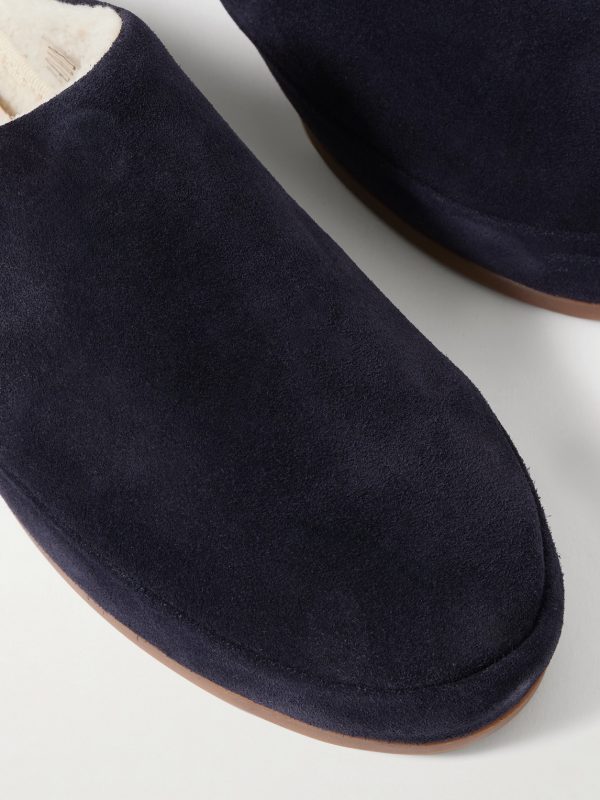 Shearling-Lined Suede Slippers - CU Shearling-Lined Suede Slippers - CU