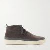 Leather-Trimmed Waxed-Suede Chukka Boots Leather-Trimmed Waxed-Suede Chukka Boots