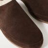 Shearling-Lined Suede Slippers - CU