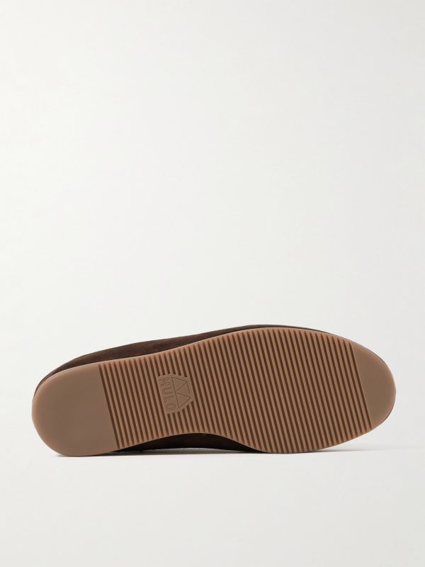 Shearling-Lined Suede Slippers - E1