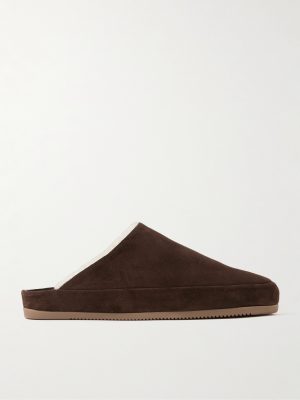 Shearling-Lined Suede Slippers Shearling-Lined Suede Slippers