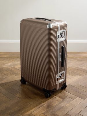 Bank Light 76cm Leather-Trimmed Makrolon® Polycarbonate Spinner Suitcase