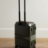 Bank Zip Deluxe M 55cm Leather-Trimmed Polycarbonate Spinner Carry-On Suitcase - BK