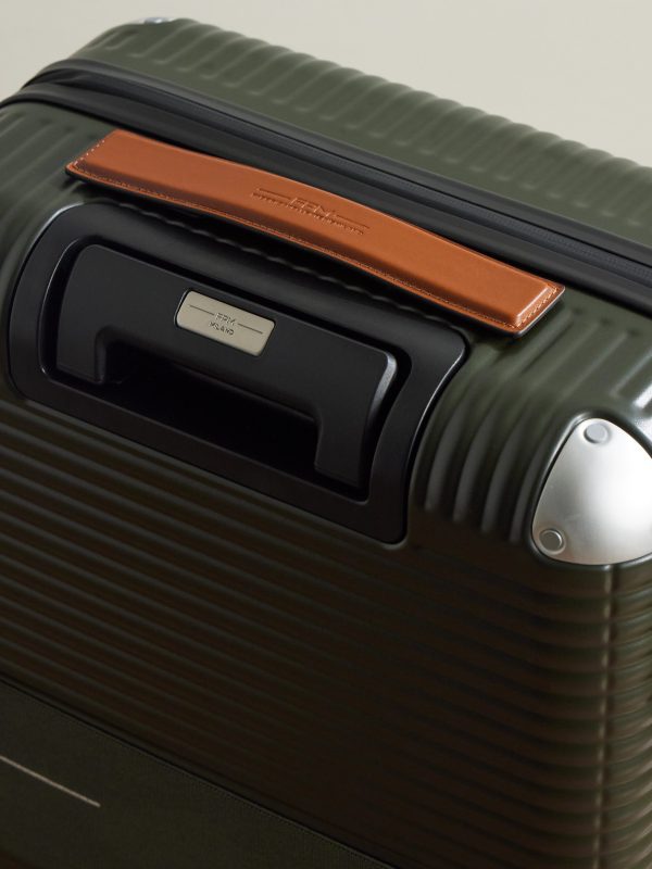 Bank Zip Deluxe M 55cm Leather-Trimmed Polycarbonate Spinner Carry-On Suitcase - CU
