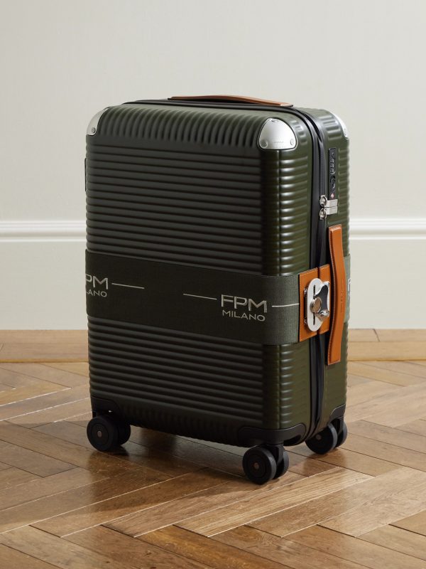 Bank Zip Deluxe M 55cm Leather-Trimmed Polycarbonate Spinner Carry-On Suitcase