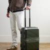 Bank Zip Deluxe M 55cm Leather-Trimmed Polycarbonate Spinner Carry-On Suitcase - OU