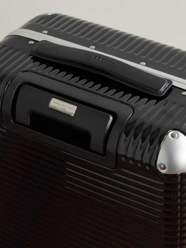 Bank Light 55cm Leather-Trimmed Polycarbonate Spinner Suitcase - CU Bank Light 55cm Leather-Trimmed Polycarbonate Spinner Suitcase - CU