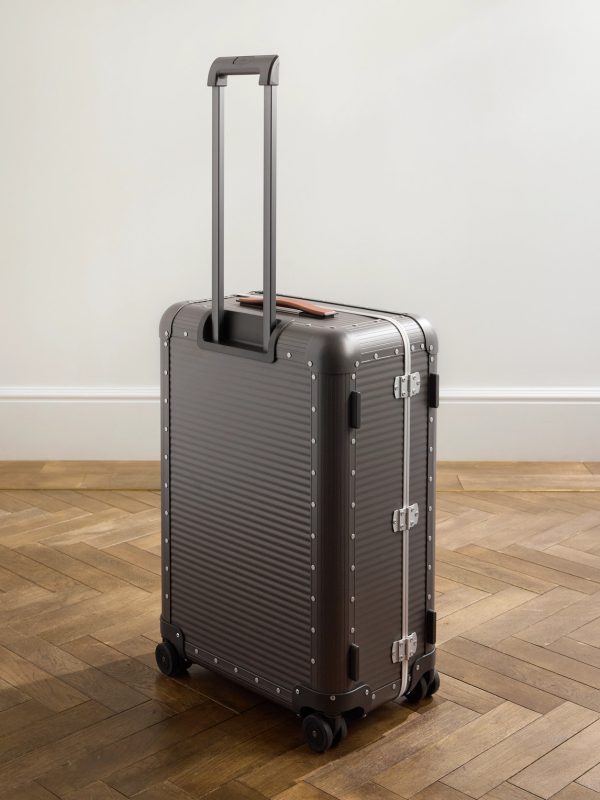 Bank Spinner 68cm Leather-Trimmed Aluminium Spinner Suitcase - BK Bank Spinner 68cm Leather-Trimmed Aluminium Spinner Suitcase - BK