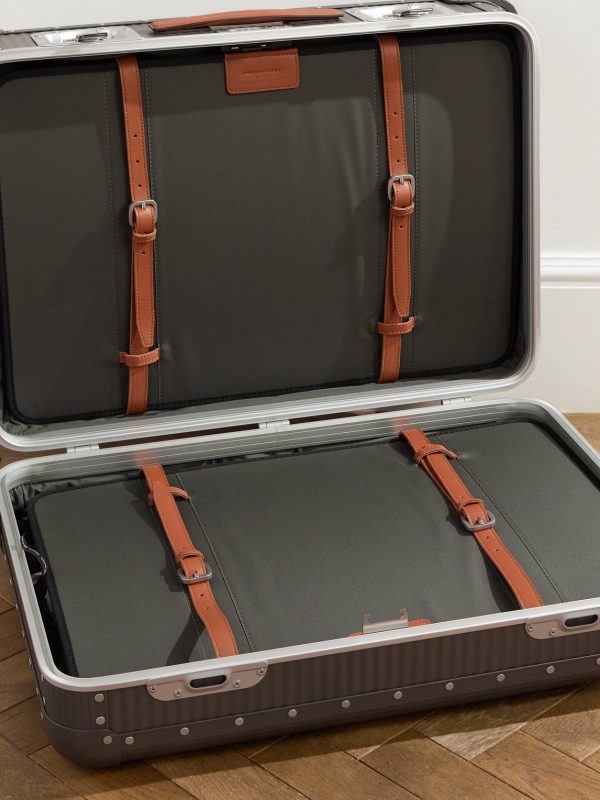 Bank Spinner 68cm Leather-Trimmed Aluminium Spinner Suitcase - E1 Bank Spinner 68cm Leather-Trimmed Aluminium Spinner Suitcase - E1